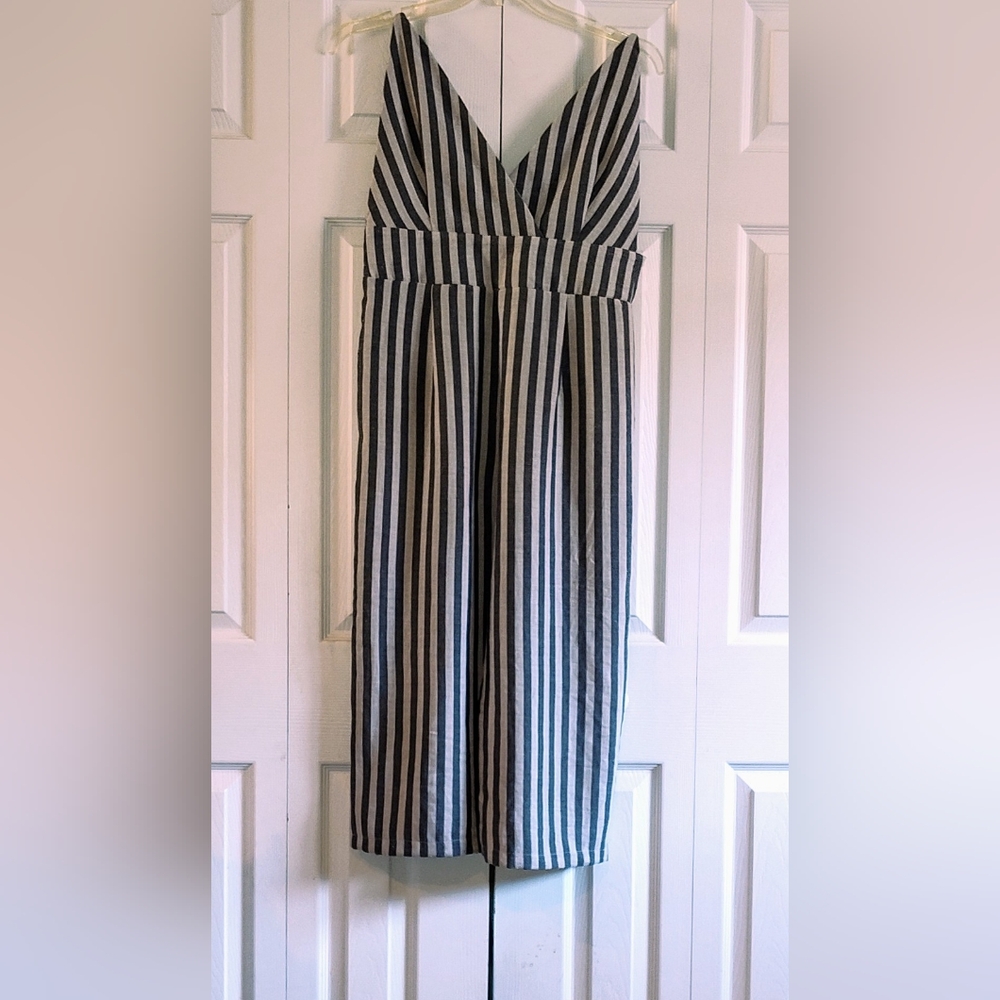 NWT Women's Striped Wrap Culoutte Jumpsuit, Sz L. Reasonable offers only please.